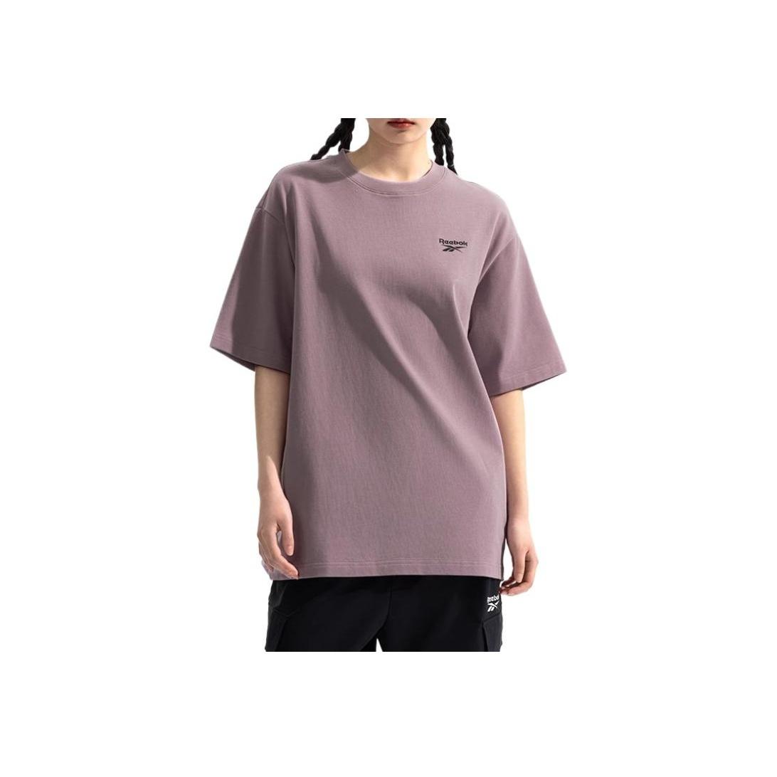 

Reebok Fashionable Comfortable Versatile Casual Loose Short Sleeve T-Shirt Unisex Tops Gray Purple 24SRM429UGP3 M