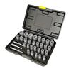 Steel Nut Extractors Set For Stuck Corroded Bolts 150Lb Torques Capacity Nonslip Grooves Design 29 Piece Kit