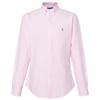 Polo Ss22 Logo Embroidered Striped Button-Up Long Sleeve Shirt Men Shirts Pink 710829448-002