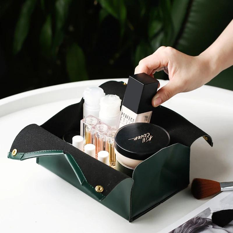 Leather Tissue Box Napkin Holder Car Tissue Box Home Living Room Holder Storage Case Desktop Storage Sundries Storage Pouch