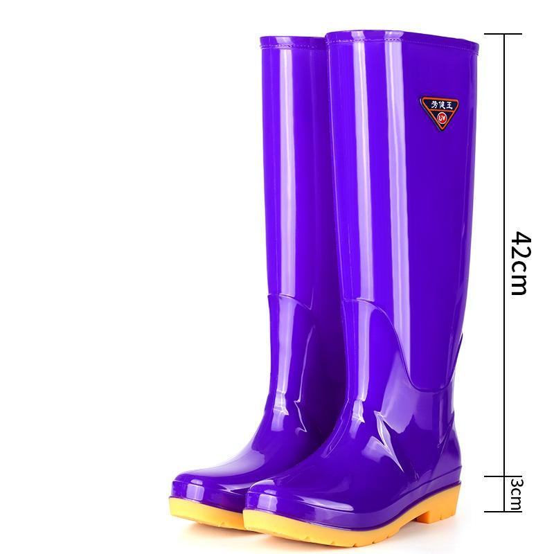 Extra high rain shoes women's high rain boots water boots water shoes fleece non-slip cover shoes fashion winter rain shoes adult rubber boots
