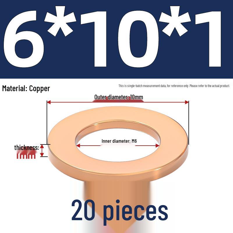 National Standard Red Copper Gasket Seal Ring and Flat Washer M3-M60mm for Marine Instruments