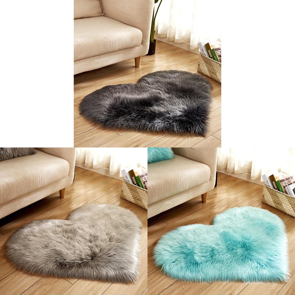 Simple Heartshaped Silk Plush Rug With Soft Texture For Living Room And Bedroom Decor
