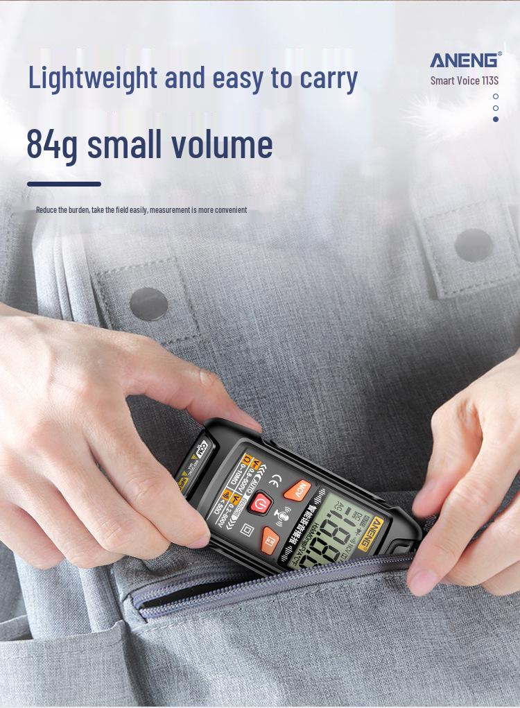ANENG 113S Digital Smart Voice Multimeter: High-Precision, Multi-function, Fully Automatic Electrician's Universal Meter.