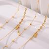 Women's Trendy Titanium Steel Square Anklet with Non-Fading Sign Pendant