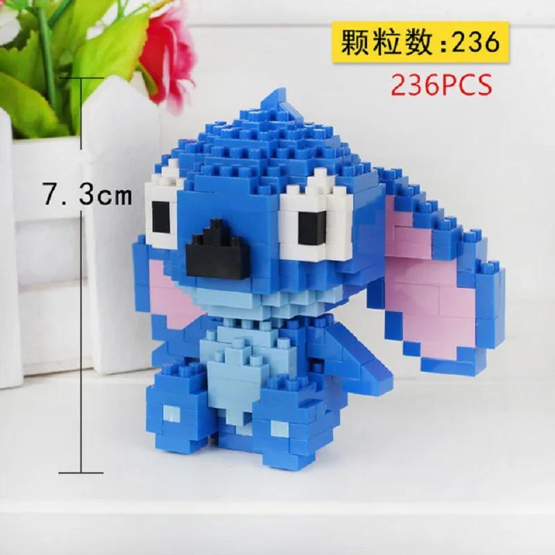 236-313pcs Stitch Building Blocks Toy Diamond Bricks Lilo Stitch Doll Figurines Children Birthday Gifts