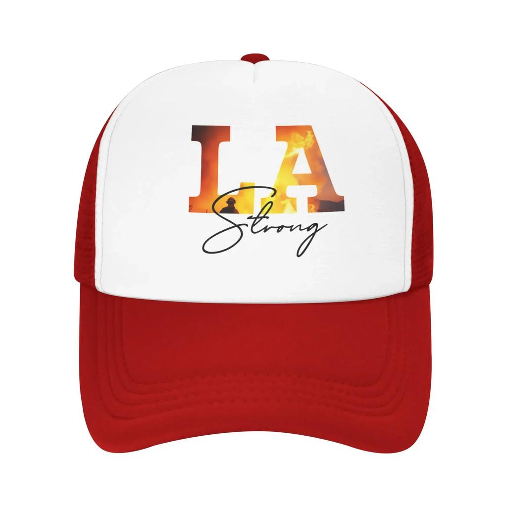 LA CALIFORNIA STRONG Firefighter Hiking Mesh Baseball Caps Women Men Personalized Male Beach Bucket Hat Trucker Cap