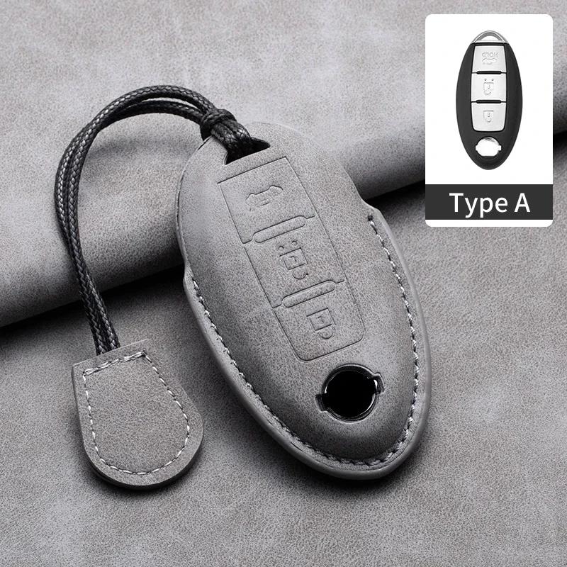 Leather Car Remote Key Case Cover Shell for Nissan Versa Maxima Altima Rogue Armada Sentra Murano for Infiniti FX35 QX60
