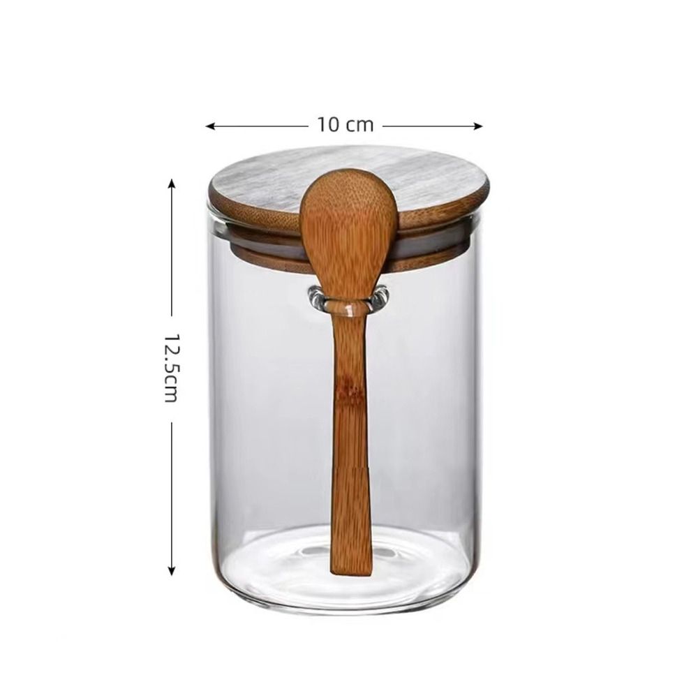 

Прозрачная герметичная банка с бамбуковой крышкой, органайзер для станции кофе-бара, кухонные принадлежности 05