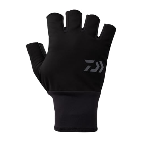 DAIWA Windproof Beltless Gloves, 5-Piece Cut, Black, Size M (DG-8125W)