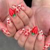 Sweet Strawberry Flower Press-On Nails - Cute, Childlike Summer Nail Art