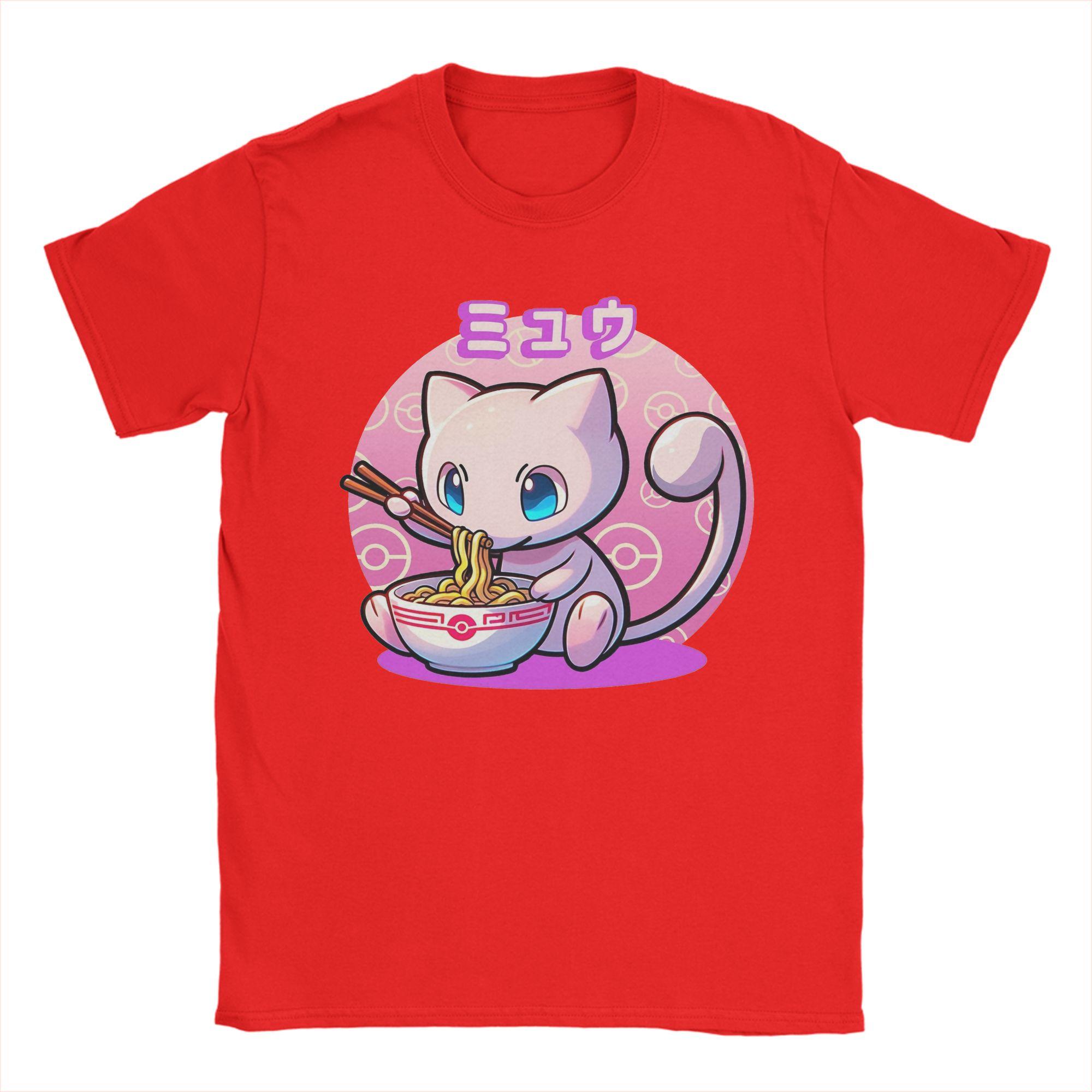 

Unisexs Cute Psychic Creature Eating RaUnisex PPokemon T Shirt Cotton Tops Casual Short Sleeve Crew Neck Tees Printing TShirts S