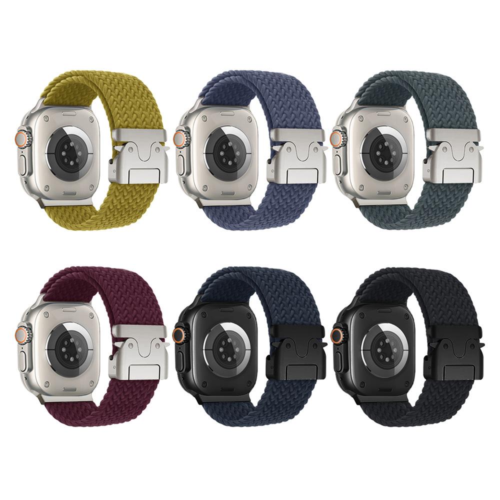 Braided Strap for Apple Watch Series 10 9 8 7 SE 6 5 4 3 2 1 42mm 41mm 40mm 38mm Watch Band 24mm Parachute Buckle