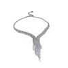 Inlaid Rhinestone Water Drop Tassel Earring & Necklace Set: Chic Design, Cool Style, Elegant Temperament, Women's Trendy Collarbone Accessory.