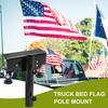 Heavy Duty Steel Truck Flagpole Bracket with Manual Knob Set Screw No Drilling Fits Flagpoles Up To 1.2 Inches In Diameter