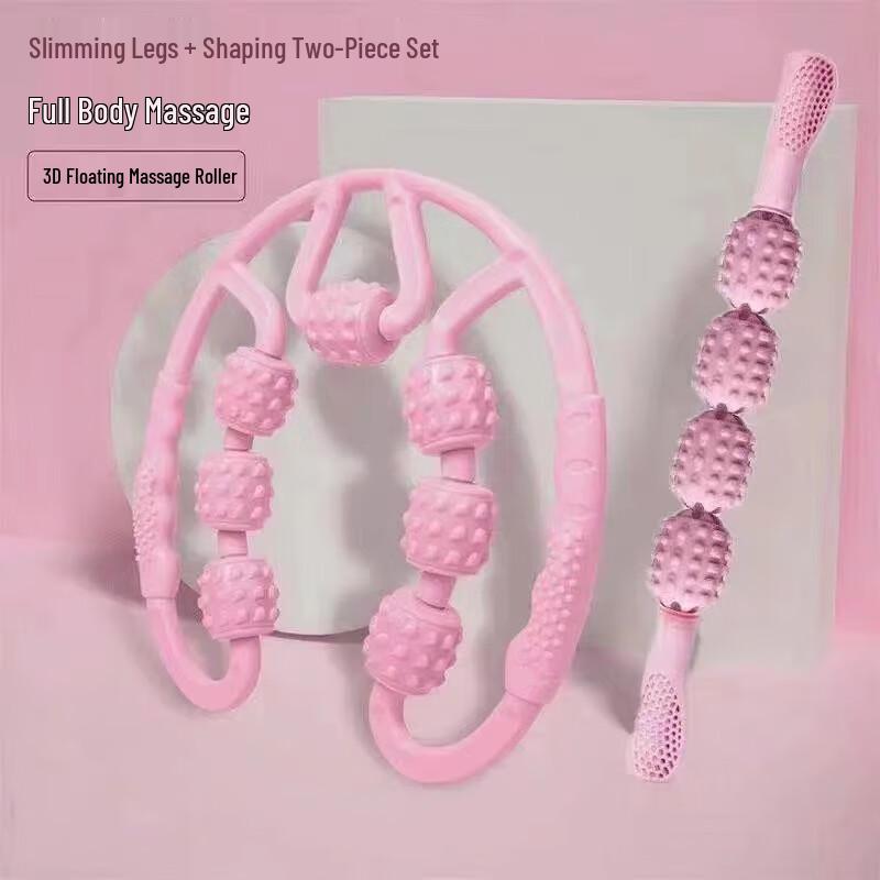 Longchan Women s Figure-Eight Resistance Band and Massage Stick Set