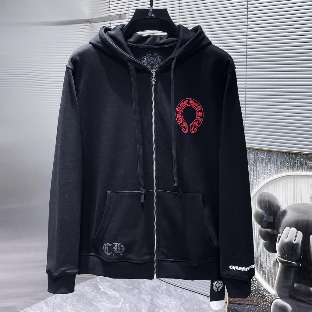 8360 CHROME HEARTS 2026 New Spring and Autumn Plus-size Thin Style Classic Style Logo Zipper Hooded Sweatshirt for Couples