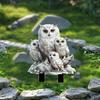 Creative White Owl Statue Stake Acrylic Animal Figurine Sculptures Garden Floor Plugs  Lawn