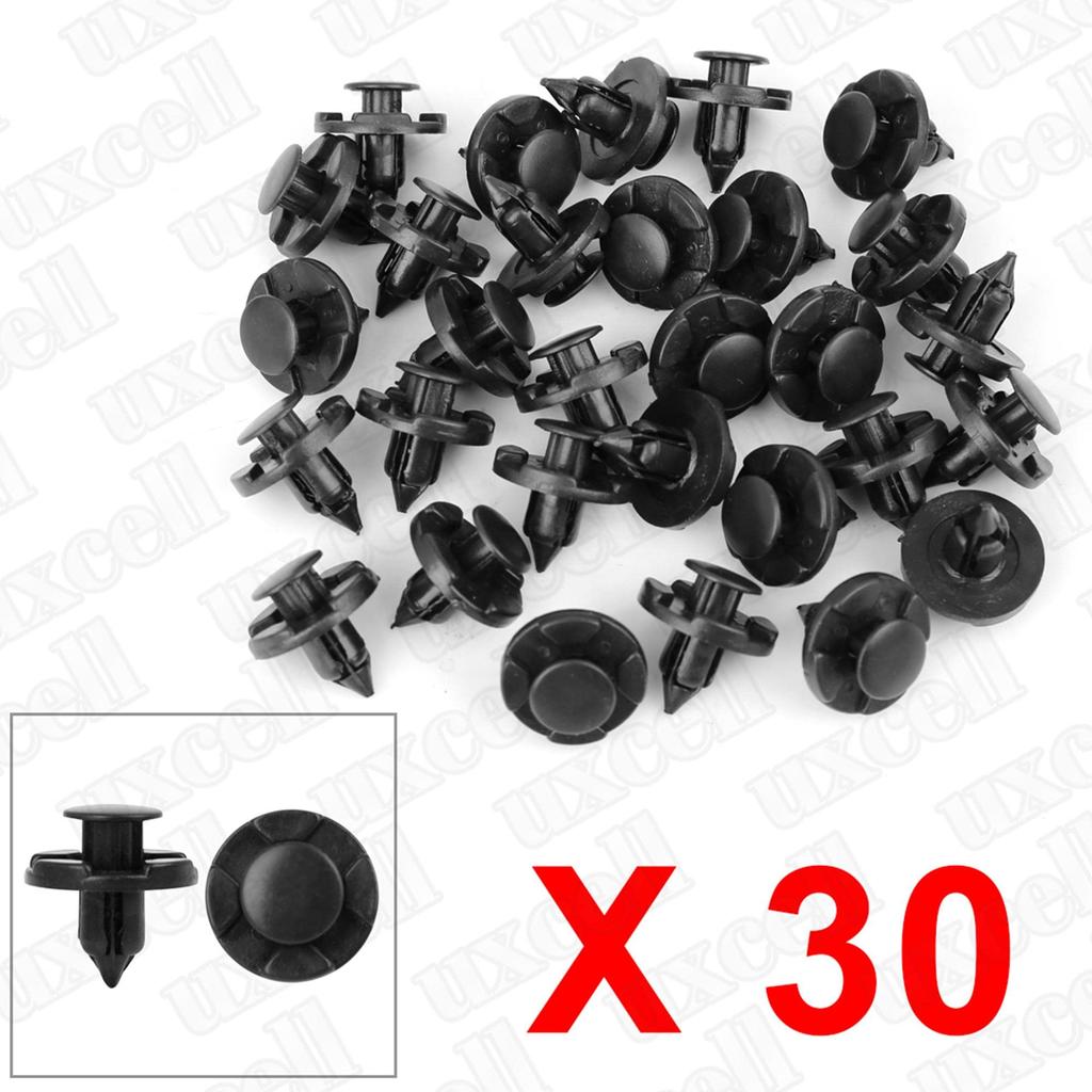 uxcell Rivet Clip Fastener 8mm Hole Diameter Plastic Bumper Black