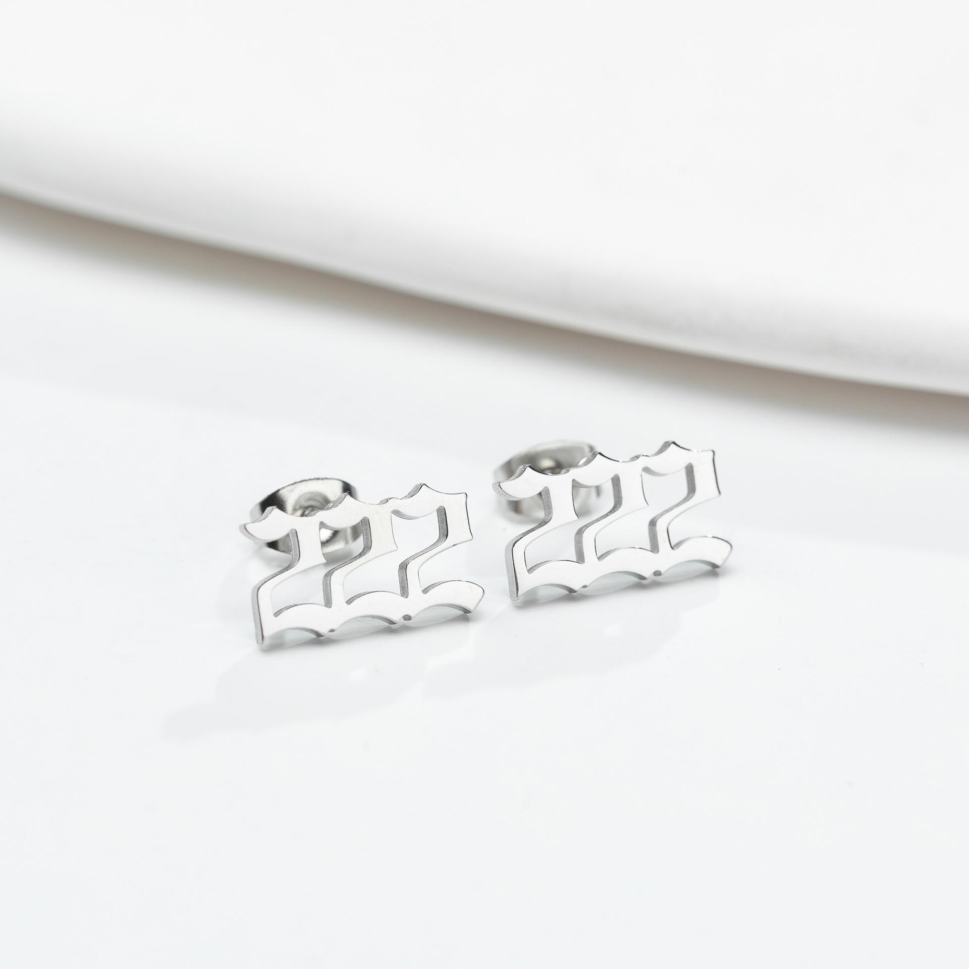 New Stainless Steel Angel Number Earrings (111-999) - Cold Style Design