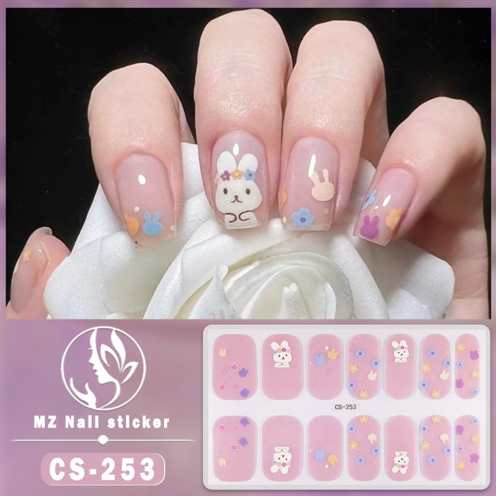 New waterproof no-bake gel nail polish film full sticker New Year's nail art film paper nail film paper patch