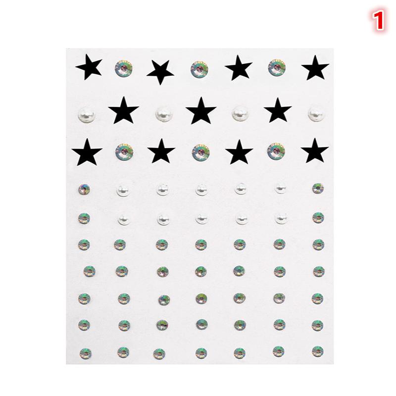3D Eyes Face Makeup Temporary Tattoo Self Adhesive Beauty Colorful Pearl Jewels Stickers Festival Diy Body Art Decorations