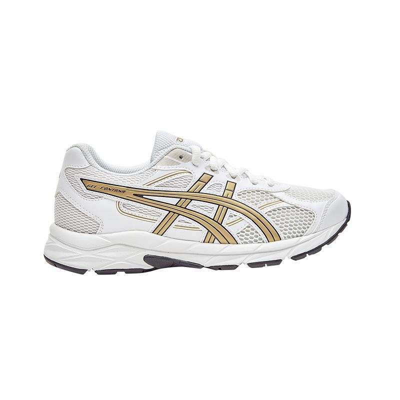 Asics Contana Gs Moisture Wicking Outdoor Fitness Running Shoes Kids Sneakers White Yellow 1014A371-103