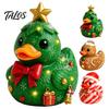 Christmas Themed Craft Decorations Duck Figurine, Resin Sculpture for Holiday Home Decor, Cute Decorative Figurines Desktop Ornaments with Festive