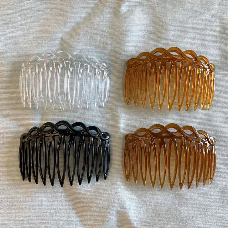 1/2PCS Vintage Woven Plastic Hair Comb, 11 Teeth Retro Figure-8 Hair Pin for Classic Bun and Updo Styling