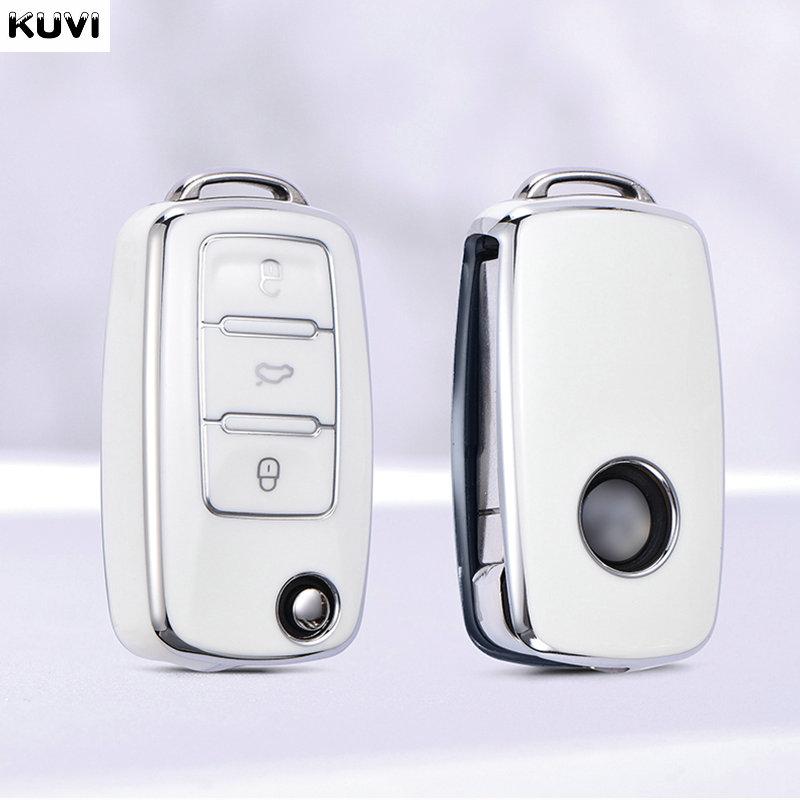 TPU Car Key Case Cover for Volkswagen VW Polo Golf Passat Tiguan Beetle Caddy T5 Up Eos Skoda Octavia Seat Leon Altea