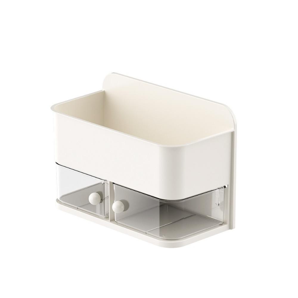 Large Capacity Rotatable Wall Mounted Storage Box Space Saving Condiment Storage Box  Bathroom бежевый
