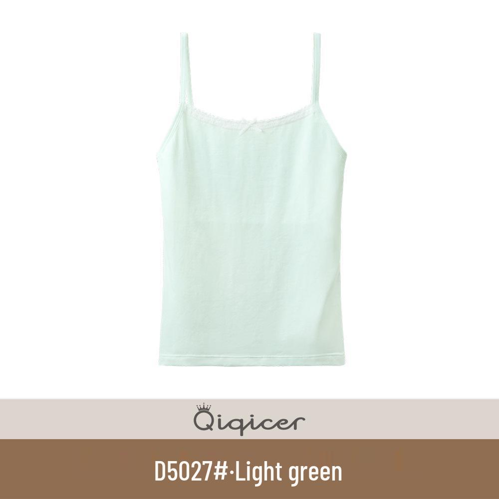 

Девичья базовая майка-топ из чистого хлопка - Базовый слой для этапа развития начальной школы 150 cm светло-зеленый