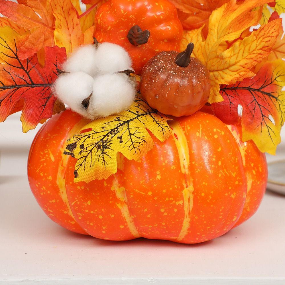 Fake Plant Simulation  Pumpkin Flowers Simulation Flowers Halloween Pumpkin  Party Decor