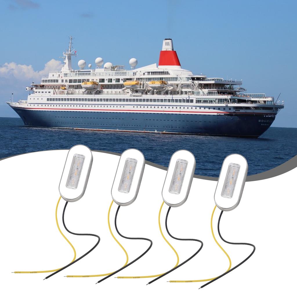 Marker Light Yacht Marine Boat 12V DC 3 LED 4PCS 4x