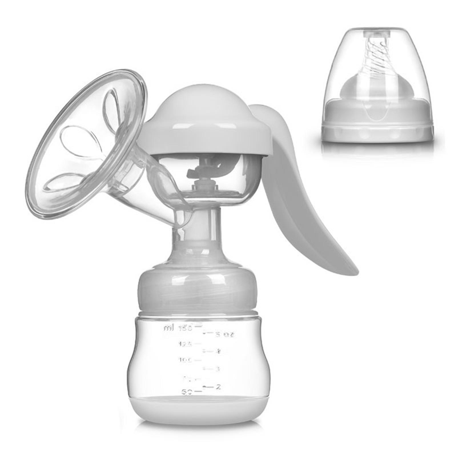 

Ручной молокоотсос Сильное всасывание Низкий уровень шума Насос для грудного вскармливания с крышкой Белый