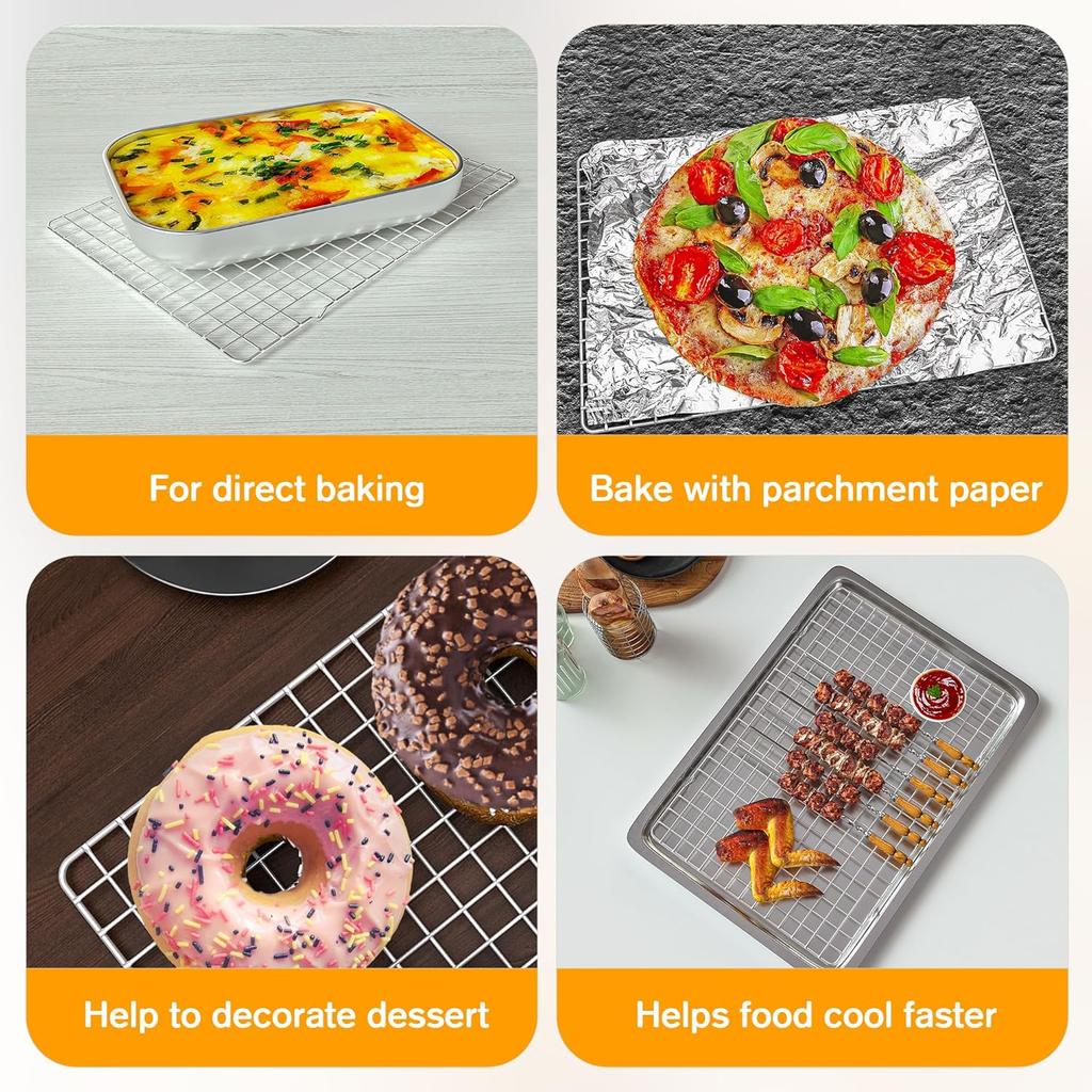 1/2PCS Cooling Racks for Cooking and Baking Heavy Duty 304Stainless Steel Wire Rack Baking Grilling Roasting OvenDishwasher Safe