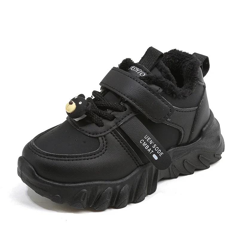 Winter Kid Casual Sneakers Boy Girl Running Sports Shoes Slip Resistant Toddler Baby Warm Cotton Shoes Fashion Children Footwear