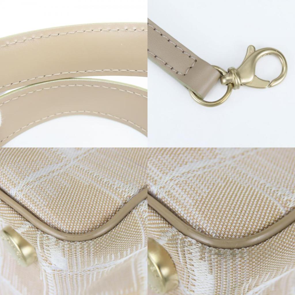 Used CHANEL Tote Bag New Travel Line MM Jacquard Nylon/leather Beige Silver 9th