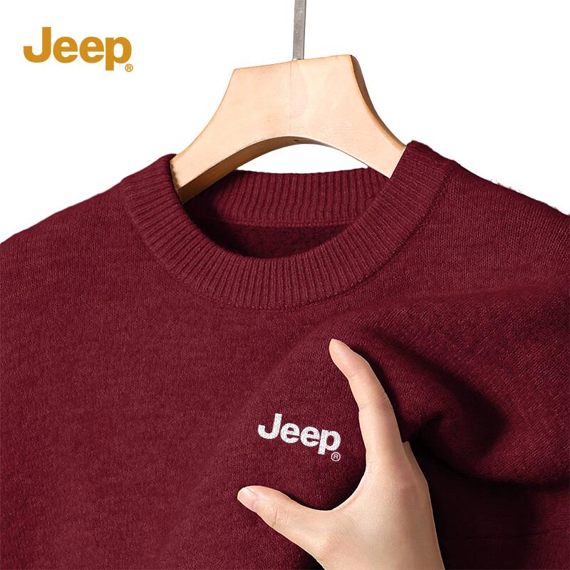 JEEP Men s Winter Warm Fleece-Lined Crew Neck Sweater XL