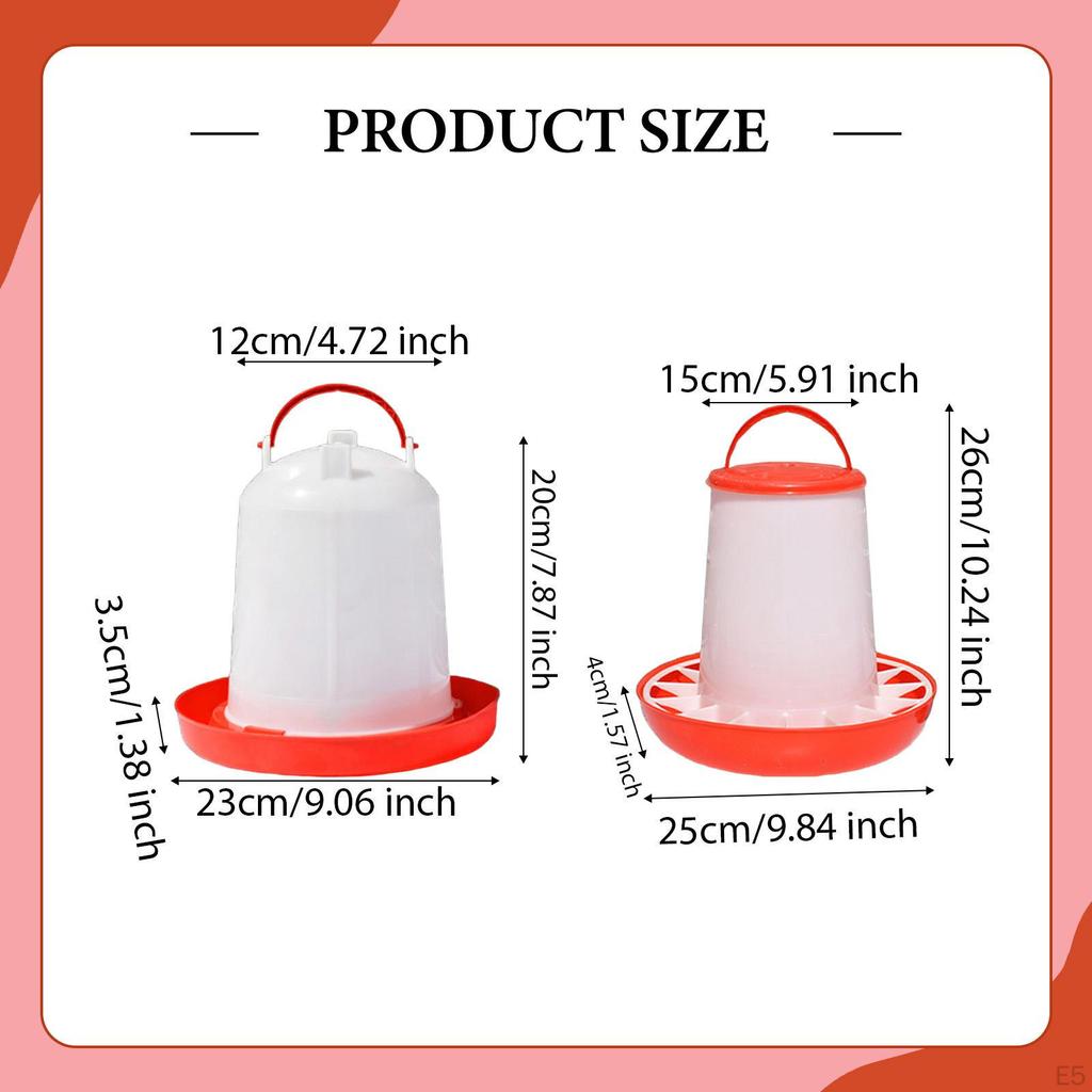 Chicken Feeder Waterer Set Automatic Water Food Dispenser No Waste with Carry Handle