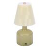 Pleated Desk Lamp Rechargeable Vintage Night Light for Bedside Table Nightstand 3 Color Temperatures