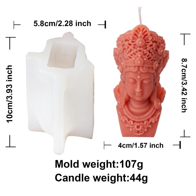 Buddhas Statue Silicone Candle Mould for Handmade Soap Gypsum Resin Aromatherapy Scented Candle Mould Desktop Decorations