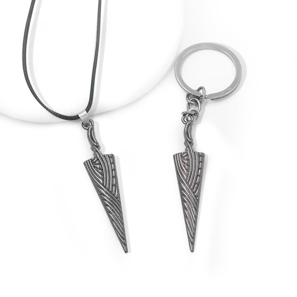 Anime Hollow Knight Pure Nail Sword Bone Pendant Necklace Fashion Geometry Rope Chain Choker Necklace for Women Men Cool Jewelry