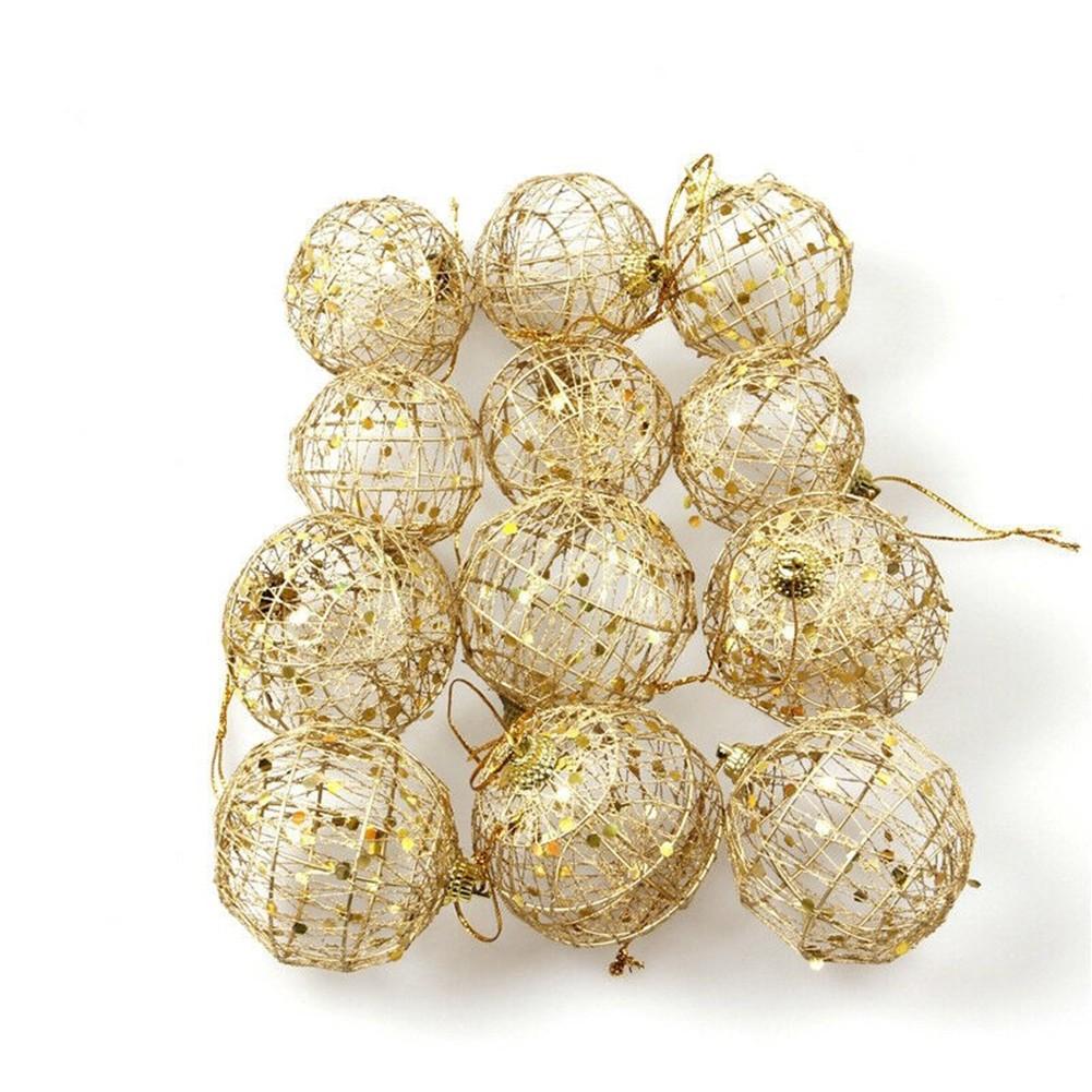 Hot Sale Brand New Christmas 6PCS Party Tree Baubles Decoration Gold Ball