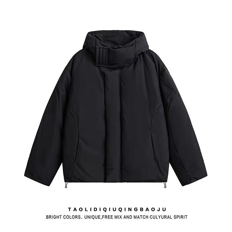 

Harajuku Style Hooded Cotton Jacket - Trendy, Versatile, and Minimalist Medium чорний