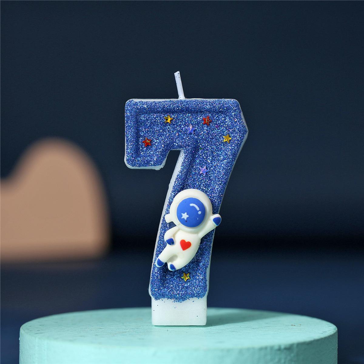 Luminous Astronaut Cake Toppers: Creative Digital Candle Decorations