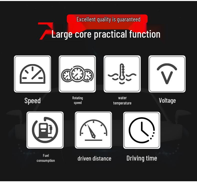 Auto Smart HUD: Tragbares Head-Up-Display mit HD-LCD und OBD-Fahrcomputer (P10)