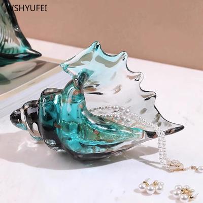 Home Decoration Accessories Ancient French Glazed Conch Ornaments Box Glass Vase Glass Handicrafts