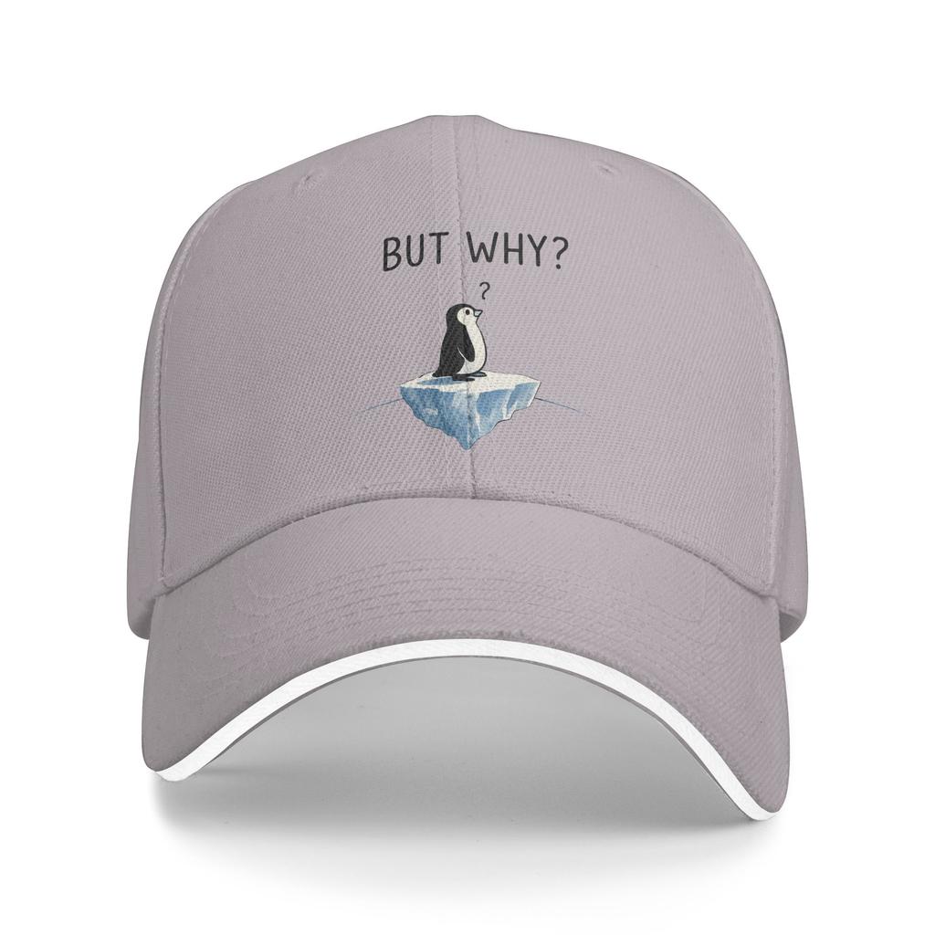 Nihilist Penguin But Why Cute Baseball Cap  Outdoor Gym Adjustable Trucker Hat Couple Women Streetwear Custom DIY Snapback Cap