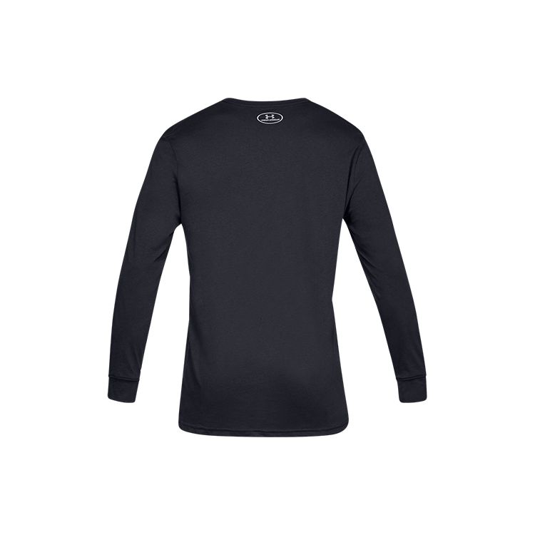Under Armour Logo Print Sports Crew Neck Long Sleeve T-Shirt Men Tops Black 1329586-001